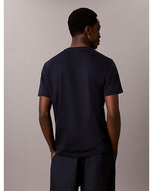 Calvin Klein Blue Slim Cotton Badge T-Shirt for men