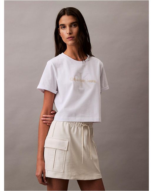 Calvin Klein Brown Archive Terry Cargo Skirt