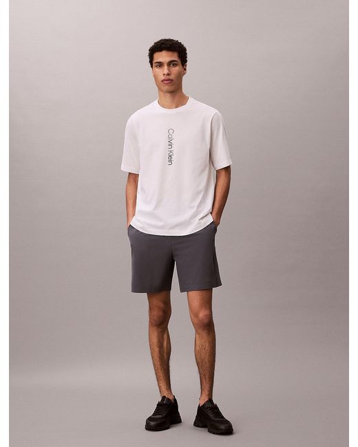 Calvin Klein White Performance Cotton Blend Gym T-Shirt for men