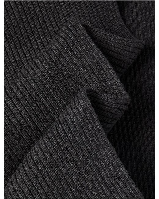 Calvin Klein Black Logo Patch Rib Scarf
