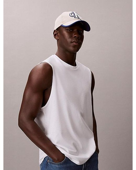 Calvin Klein Metallic Textured Monogram Baseball Cap for men