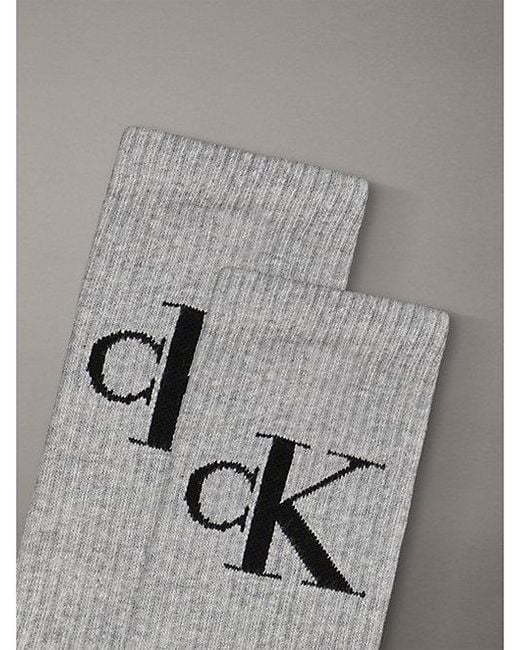Calvin Klein Gray 2 Pack Soft Cotton Stretch Crew Socks for men