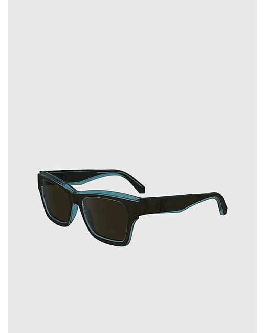 Calvin Klein Black Jeans Modified Rectangle Sunglasses Ckj24609S