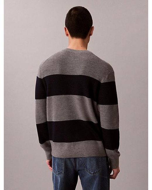 Calvin Klein Multicolor Jeans Bold Stripe Crewneck Jumper for men