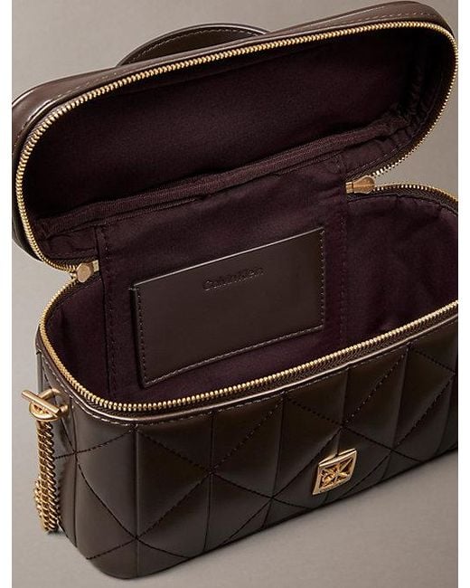Calvin Klein Gray Quilted Beauty Case