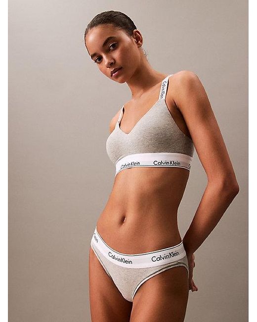Calvin Klein Gray Bralette Modern Cotton