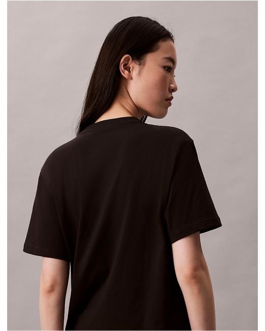 Calvin Klein Black Calvin Klein Embroidered Script Logo Classic T-Shirt