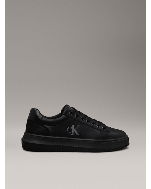 Calvin Klein Black Leather Trainers