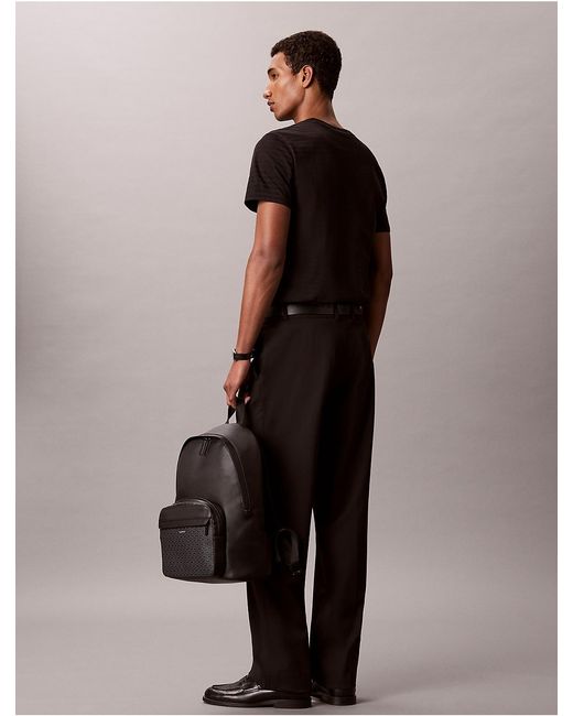 Calvin Klein Gray Allover Monogram Logo Backpack for men