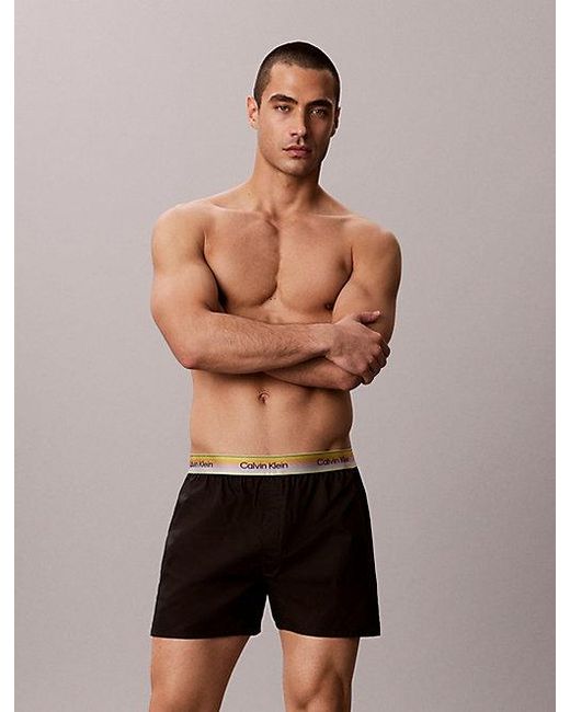 Calvin Klein Black Cotton Poplin Boxers Pride for men