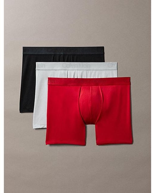 Calvin Klein Red 3 Pack Boxer Briefs for men