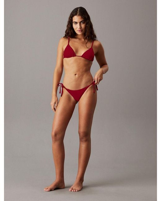 Calvin Klein Red Tie Side Bikini Bottoms