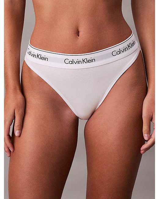 Calvin Klein White High Leg Bikini Briefs Icon Cotton Modal