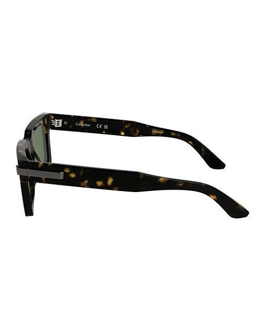 Calvin Klein Green Acetate Rectangle Sunglasses