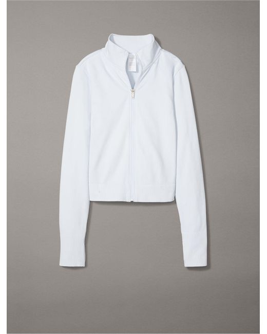 Calvin Klein Gray Performance Seamless Mock Neck Jacket