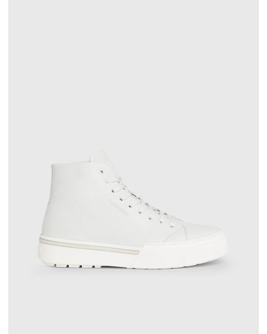 Calvin Klein Natural Leather High-top Trainers for men