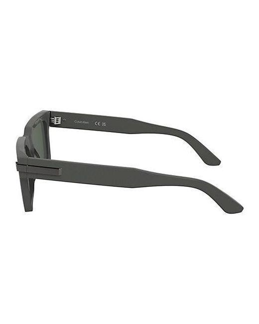 Calvin Klein Green Acetate Rectangle Sunglasses