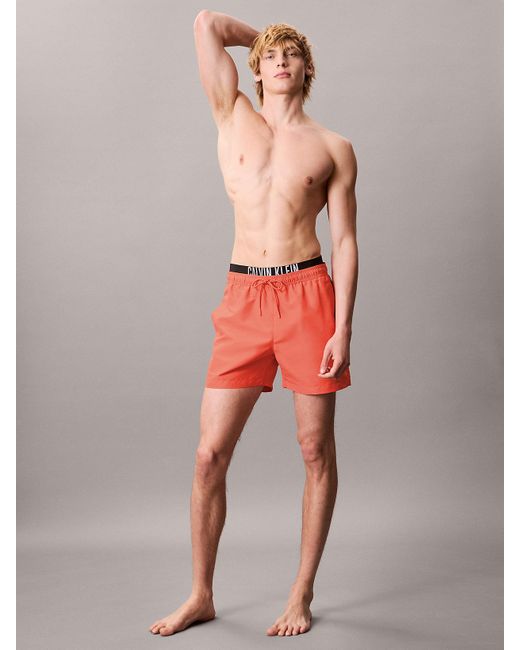 Pantaloncini Da Bagno Corti Con Fascia di Calvin Klein in Red da Uomo