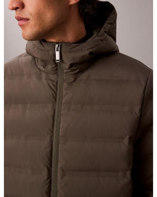 Calvin Klein Brown Packable Embossed Logo Quilted Puffer Jacket for men