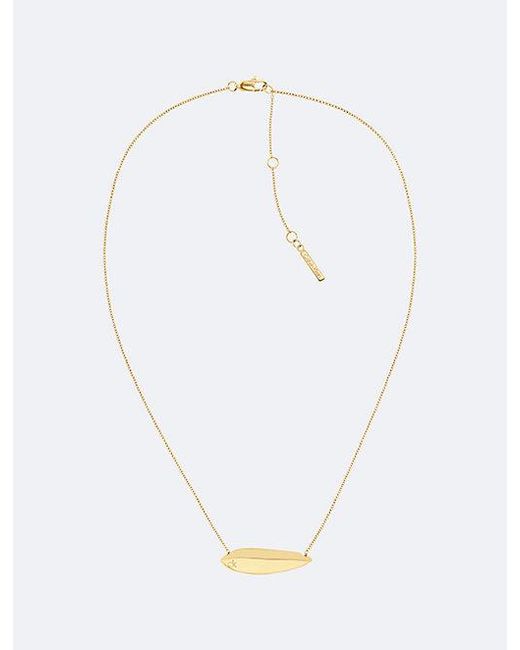 Calvin Klein White Jeans Sculpted Pendant Necklace