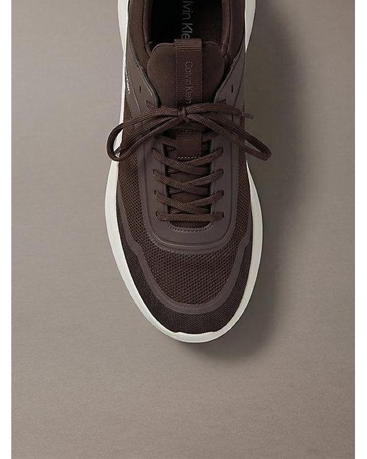 Calvin Klein Brown Ck Curve Lightweight Runner Trainers for men