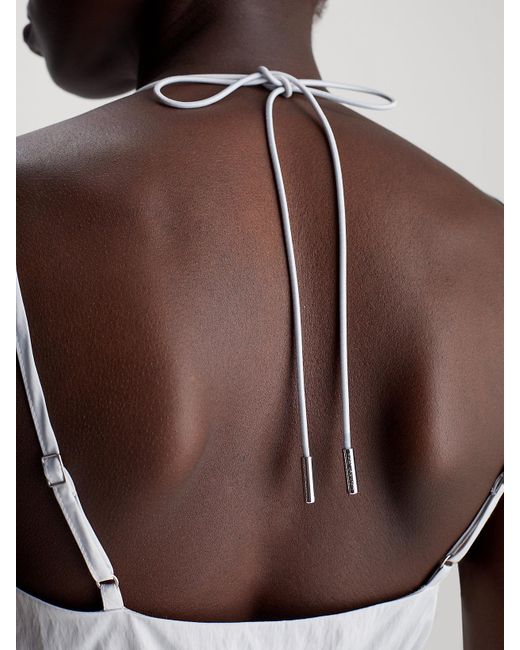 Calvin Klein White Tie Back Parachute Midi Dress