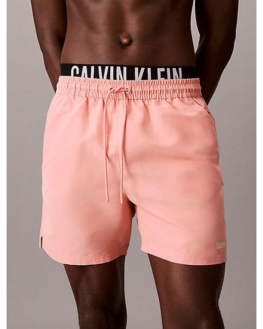 Calvin Klein Brown Double Waistband Swim Shorts Intense Power for men