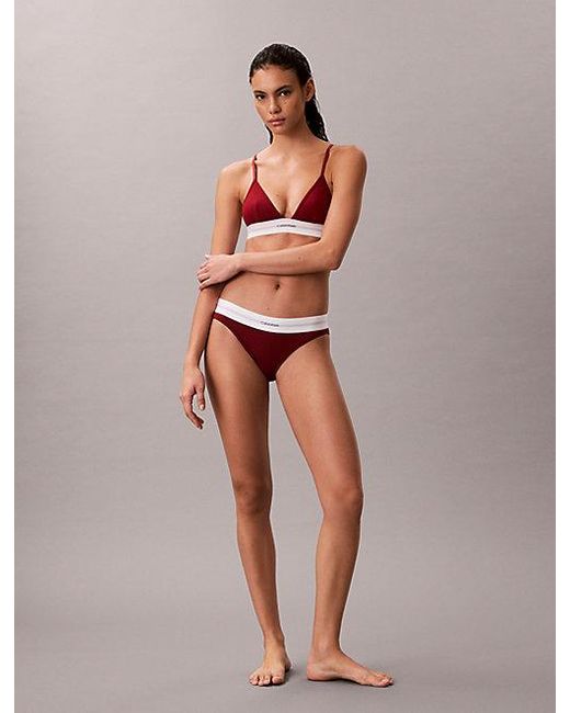 Calvin Klein Brown Bikini Briefs Cotton Modal Stretch Rib