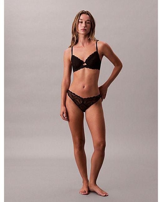 Calvin Klein Black Full Coverage Bra Sensual Stretch Lace