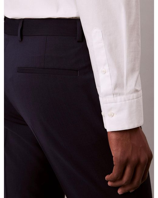 Calvin Klein Blue Slim Tropical Wool Trousers for men