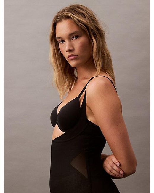 Calvin Klein Shapewear Body Met Open Buste in het Black