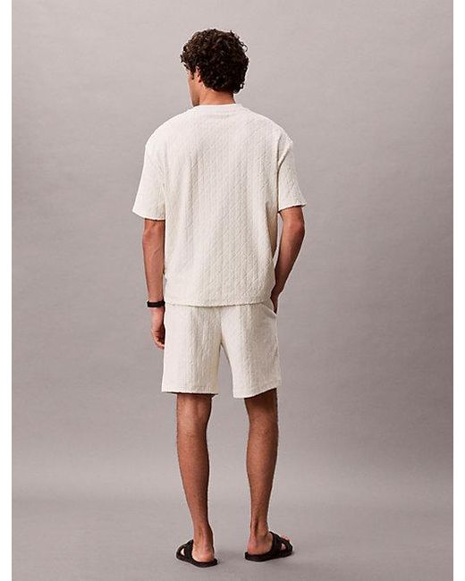 Calvin Klein Natural Jeans Emblem Logo Towelling Shorts for men