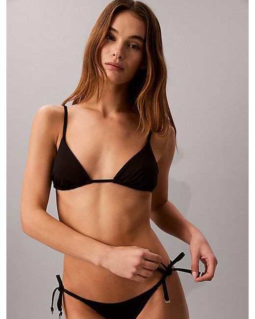 Calvin Klein Black Triangle Bikini Top Ck Essentials