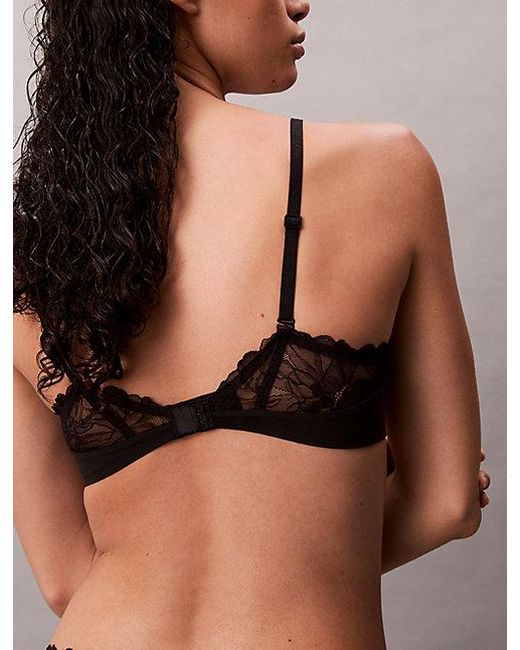 Calvin Klein Black Lightly Lined Full Coverage Bra Perfectly Fit Lace