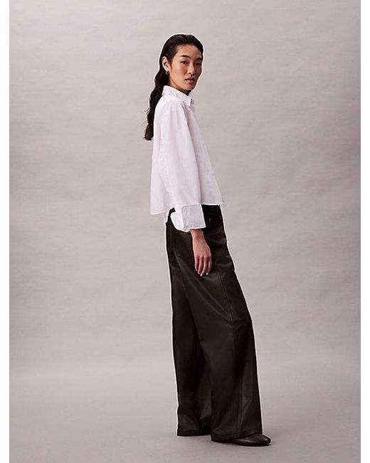 Calvin Klein Black Jeans Faux Leather 5 Pocket Trousers