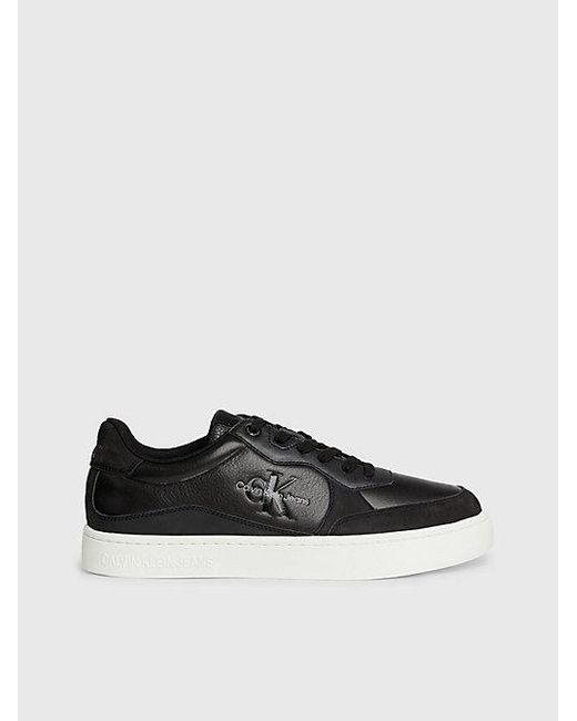 Calvin Klein Leder-Sneakers in Black für Herren