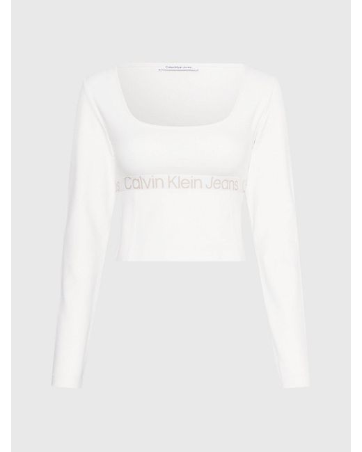 Haut à manches longues en jersey Milano Calvin Klein pour homme en coloris  Blanc | Lyst