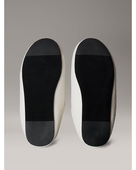 Calvin Klein Gray Felt Signature Logo Mule Slippers