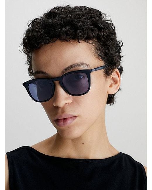 Calvin Klein Blue Round Sunglasses