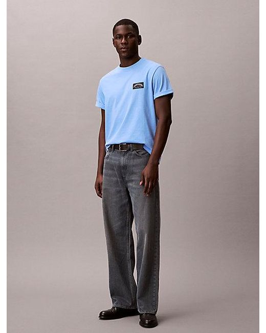 Calvin Klein Blue Jeans Varsity Badge T-Shirt for men