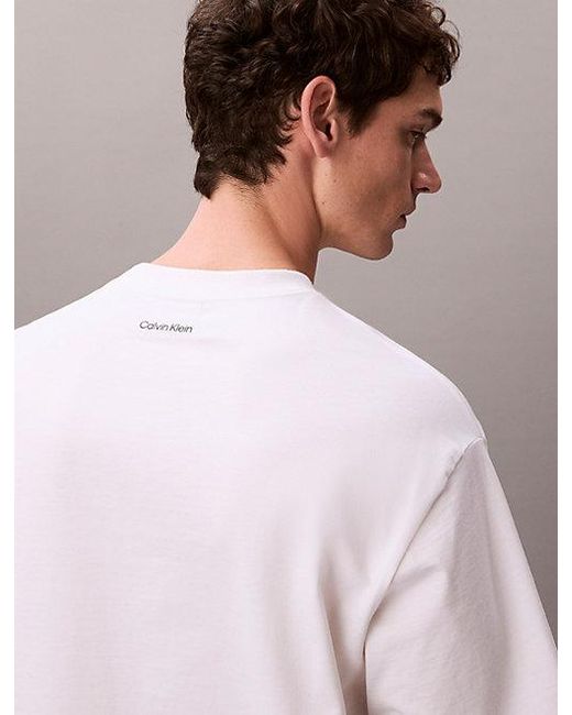 Calvin Klein White Jeans Graphic Relaxed T-Shirt for men