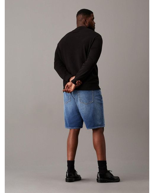 Calvin Klein Blue Plus Size Denim Shorts for men