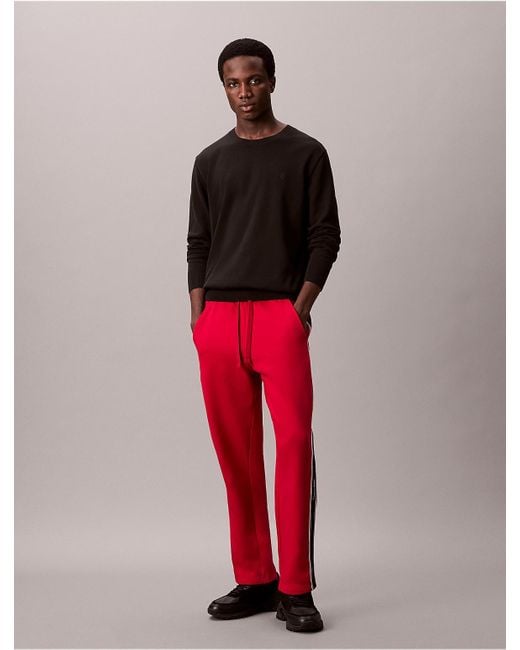 Calvin Klein Red Classic Fleece Sweatpants for men