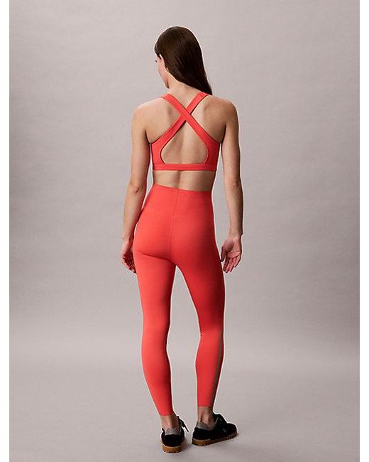 Calvin Klein Red Sport Quick Dry High Rise Gym Leggings