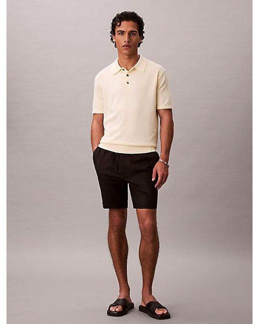 Calvin Klein Natural Supima Cotton Knit Polo Shirt for men