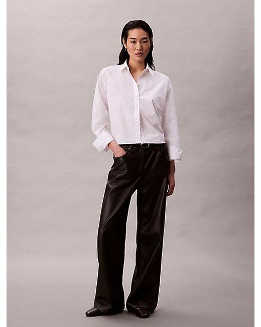 Calvin Klein Black Jeans Faux Leather 5 Pocket Trousers