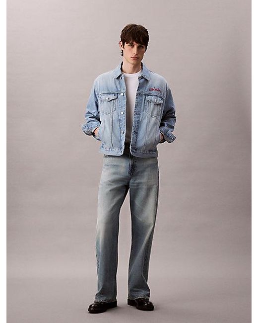 Calvin Klein 90's Spijkerjack Met Kettingsteeklogo in het Blue voor heren