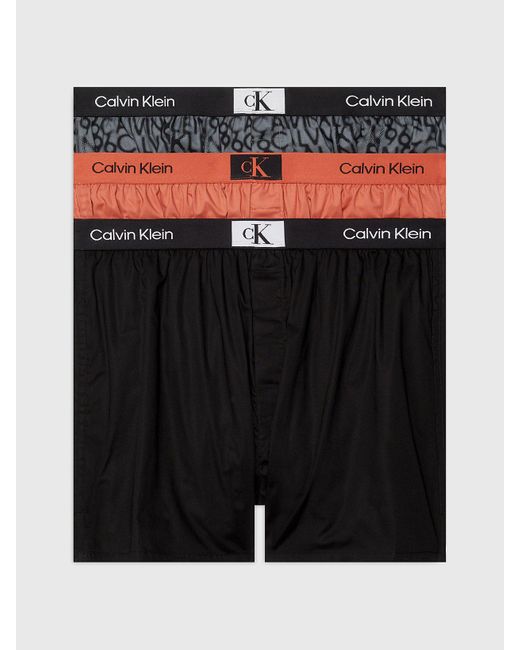 Calvin Klein Black 3 Pack Slim Fit Boxers - Ck96 for men