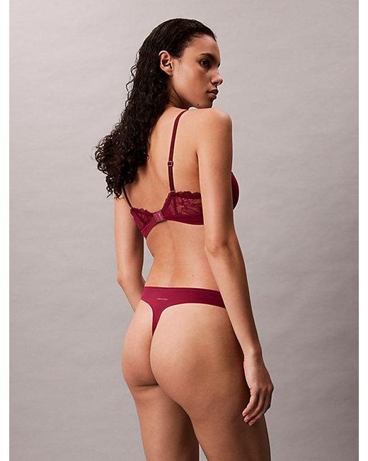 Calvin Klein Red Thong Perfectly Fit Lace