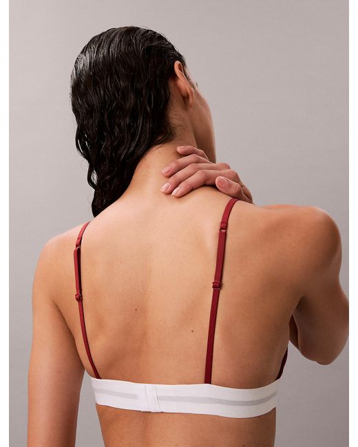 Calvin Klein Red Unlined Triangle Bralette